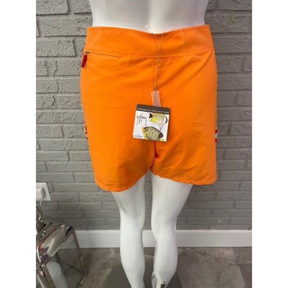 Guy Harvey Women Orange / Multicolored Panel Shorts Size L NWT - Picture 4 of 9